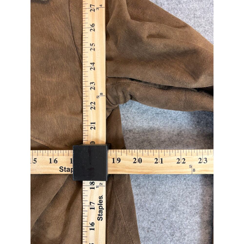 VTG 50s Carmens Leather Coat Jacket Womens Large Brown Lined Western Suede 1960s - Picture 4 of 9